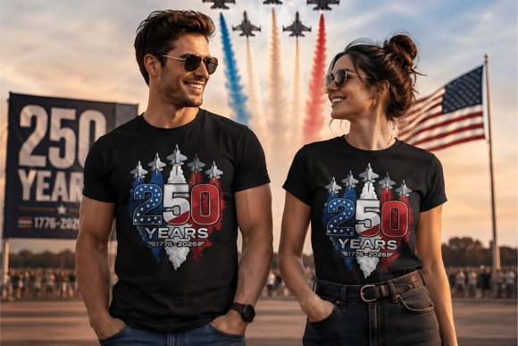 250 Years Patriotic USA T-Shirt Design – Graphics for Bold T-Shirt & Merchandise Creations
