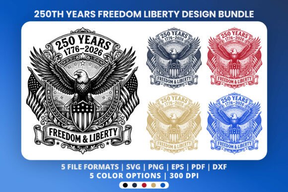 250th Freedom Liberty T-Shirt Design SVG – Bold Graphics for Patriotic Branding