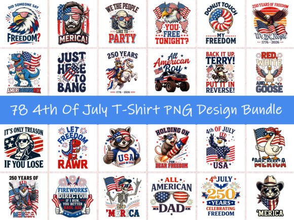 4th of July T-Shirt PNG Design Bundle Graphics Review