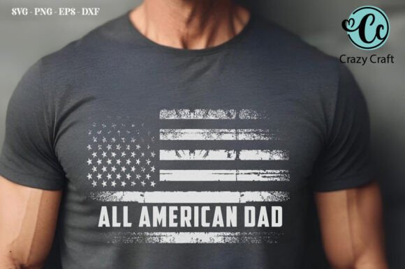 All American Dad PNG Design Meets USA Flag Graphics