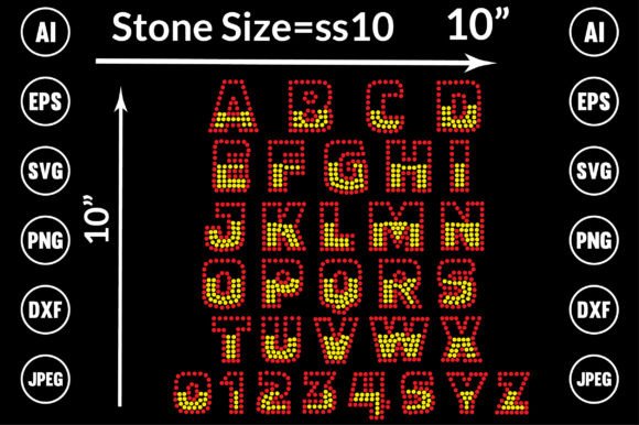 Alphabet Rhinestone Graphics for T-Shirt Designs & Brand Packaging