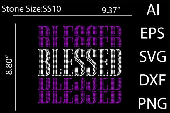 Blessed Rhinestone Templates Design for T-Shirt Graphics