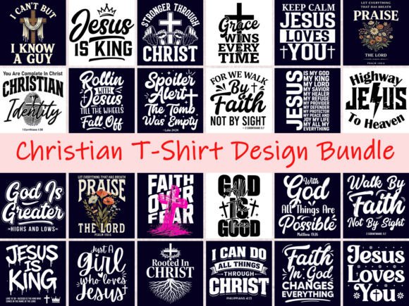 Christian T-Shirt Design Bundle: A Faith-Fueled Graphic Asset for Content Publishers