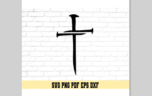 Cross Made of Nails Easter Design Graphics