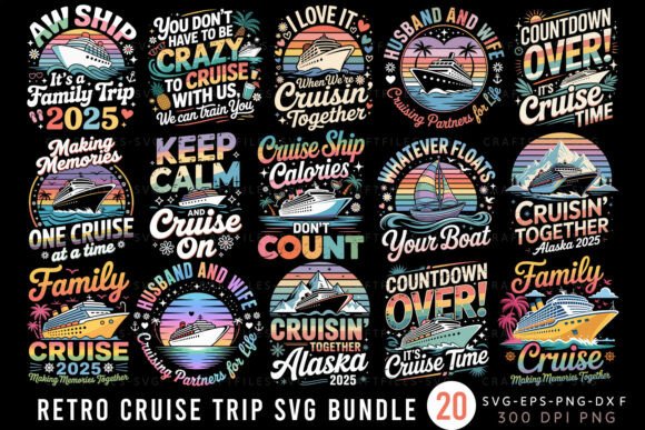 Cruise Quotes T-shirt Design SVG Bundle: Stylish Graphics for T-Shirt Designs