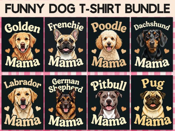 Cute Dog Mom PNG Design Bundle: Blog Graphics with Pet Lover Charm