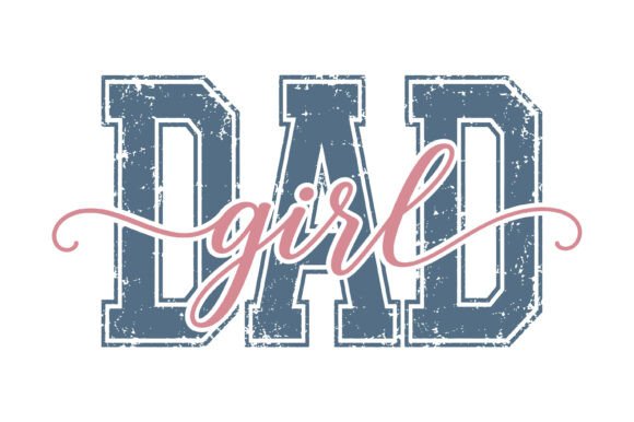 Dad Girl Father SVG Design for T-Shirt Graphics & Craft Projects
