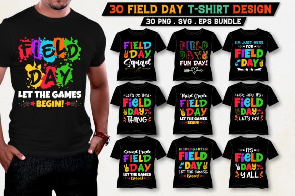 Field Day T-Shirt Design Bundle – Graphics & T-Shirt Designs for Crafters