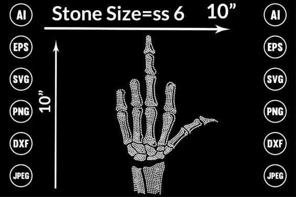 Hand, Skull Rhinestone Templates Design for T-Shirt Graphics & Digital Selling