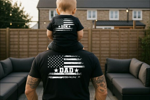 Patriotic Dad Son Matching Shirt Design – A Versatile Graphic for T-Shirt and Content Design Projects
