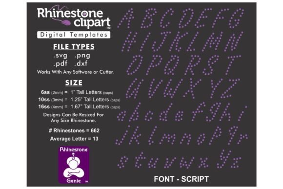 Rhinestone Design - SCRIPT 1.25: Elegant Graphics for T-Shirt Designs & Craft Projects