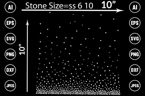Scattered Pattern Rhinestone Design for T-Shirt Graphics