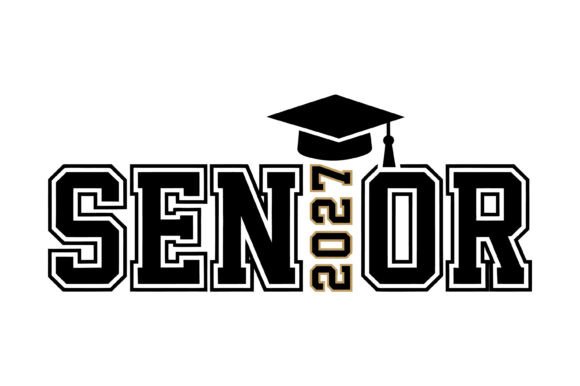 Senior 2027 Graduation Cap Design: A Fresh Graphic for T-Shirt and Blog Visuals