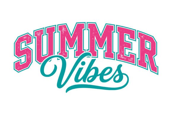 Summer Vibes Varsity Typography Design Graphics