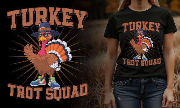 Turkey Trot Squad Graphics Design Vector for T-Shirt Designs